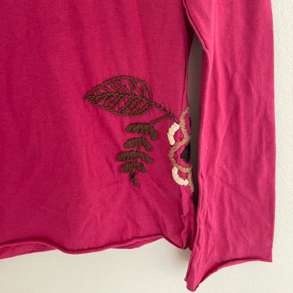 JOHNNY WAS JoyStick Deep Fuschia Hand Embroidered Top: Small (Pit to PIT 17") - Picture 6 of 6